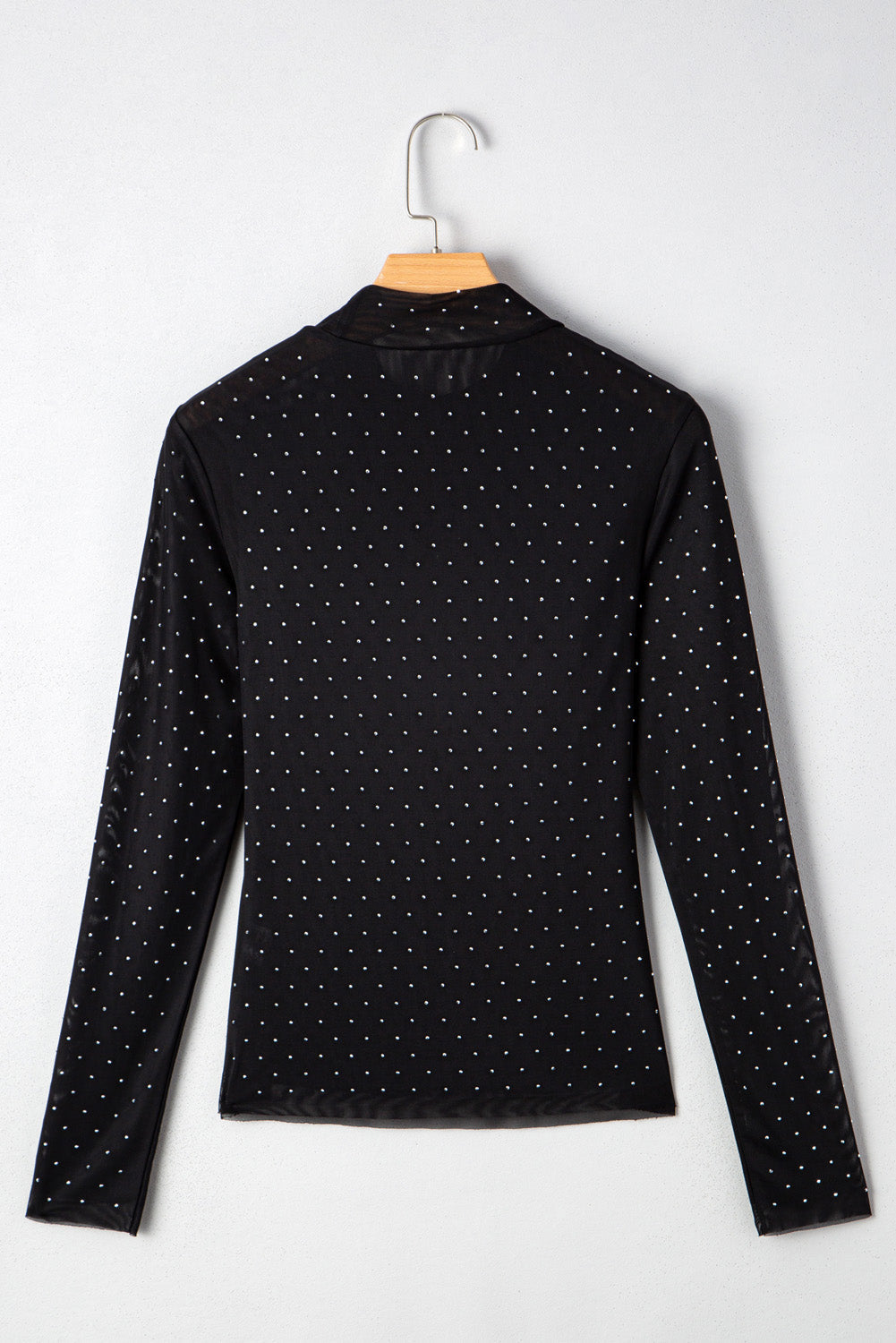 Anastasia Rhinestone Embellished Mesh Long Sleeve Top