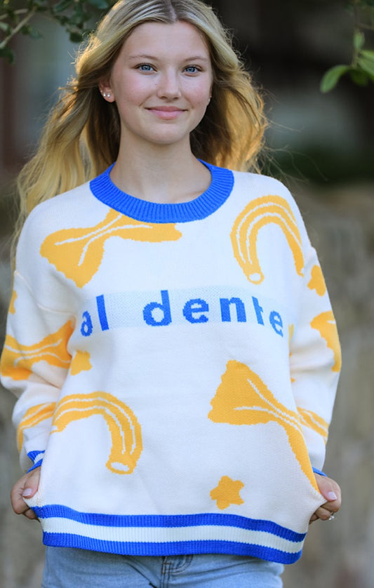 Al dente pasta knit sweater