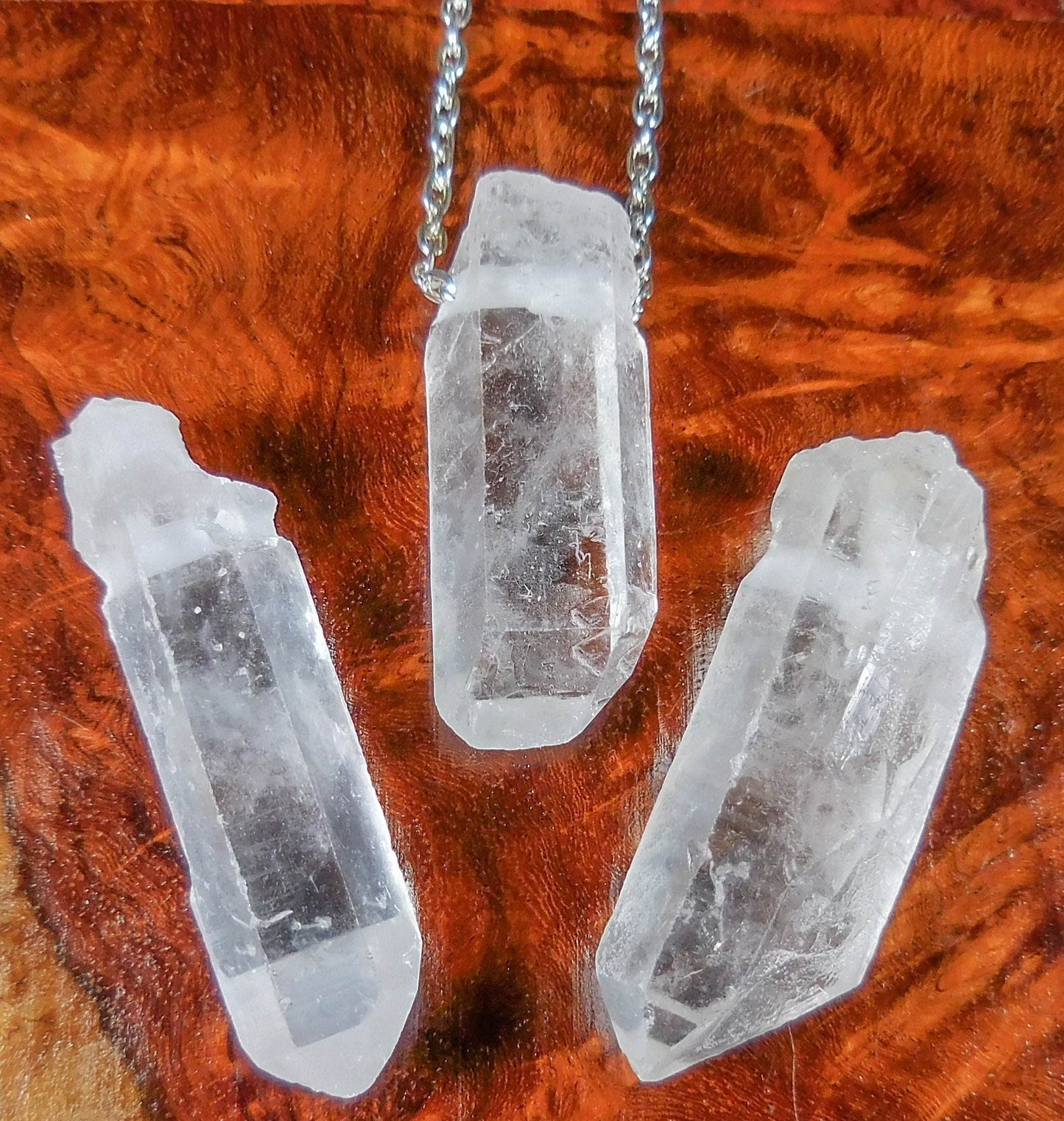 Drilled Clear Quartz Crystal Points (2mm Hole) Pendant Beads