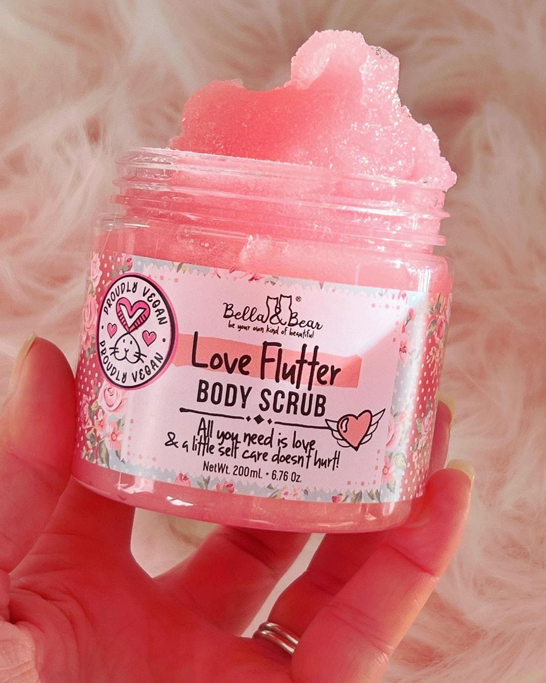 Bella & Bear 6.7oz Vegan & Cruelty Free Love Flutter Body Scrub