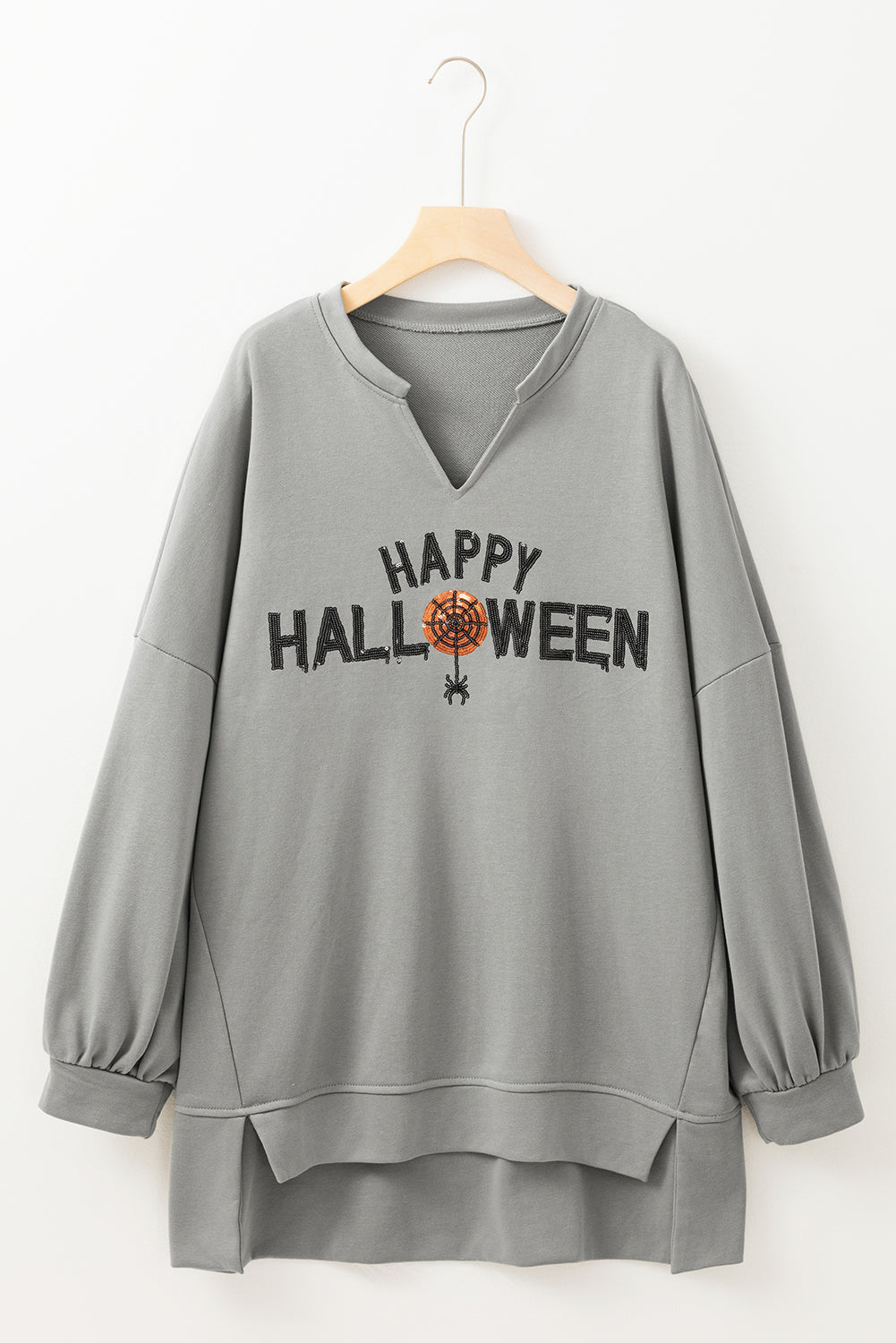 Sequin Happy Halloween Long Sleeve Top