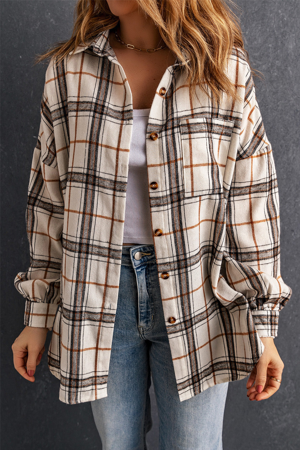 Khloe Oversized Plaid Pattern Shacket