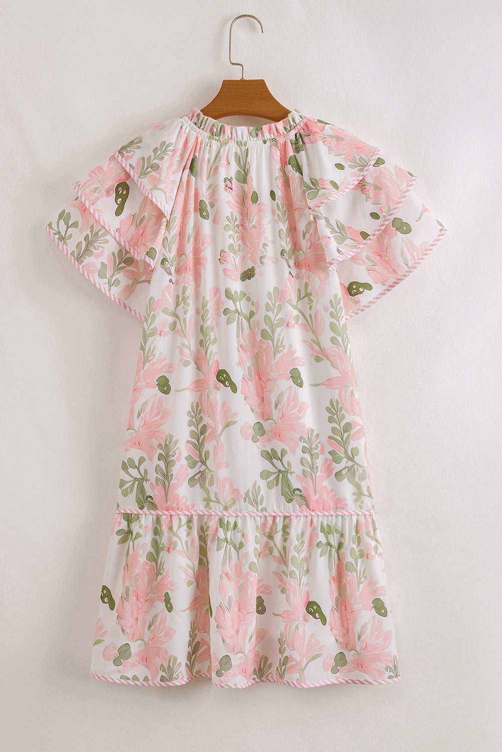 Madalyn Floral Contrast Edge Layered Short Sleeve Mini Dress