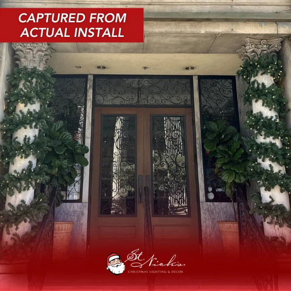 Green Garland with Warm White Lights | 99'X 8"