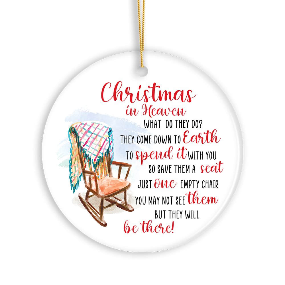 Empty Chair for a Loved One Lost Sentimental Ornament, Christmas in Heaven Quote