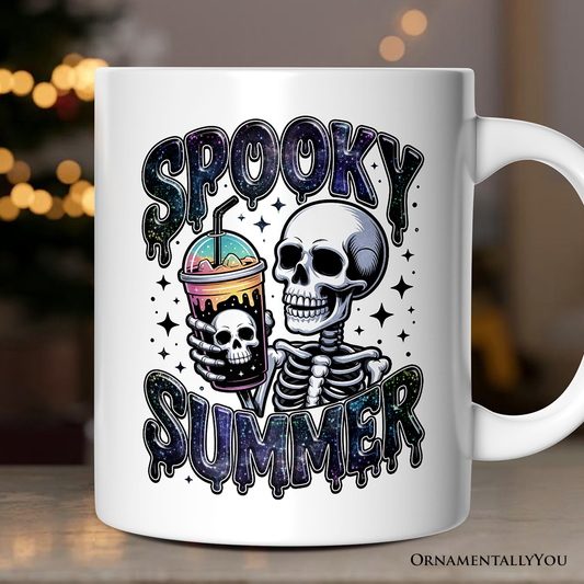 Spooky Summer Skeleton Personalized Mug, Snarky Halloween Coffee Gift with Custom Name