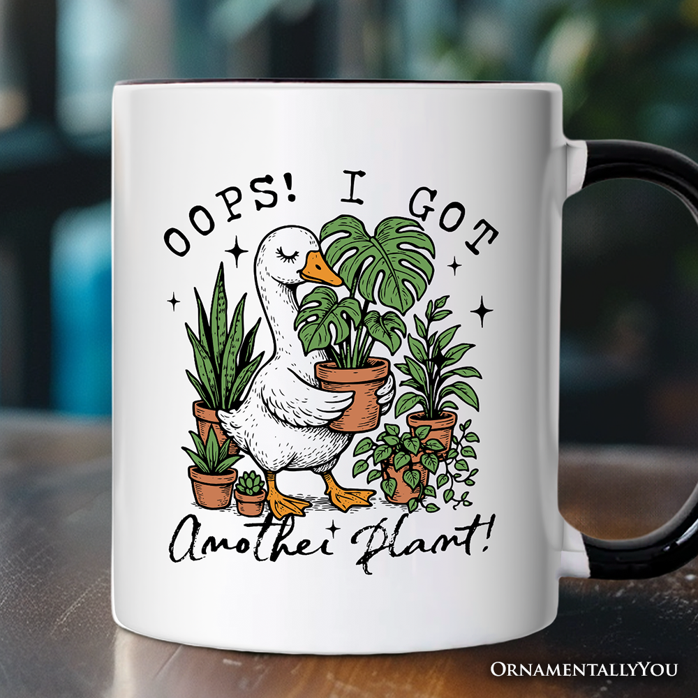 Oops I Got Another Plant Goose Personalized Mug, Sarcastic Gardening Humor Gift with Custom Name