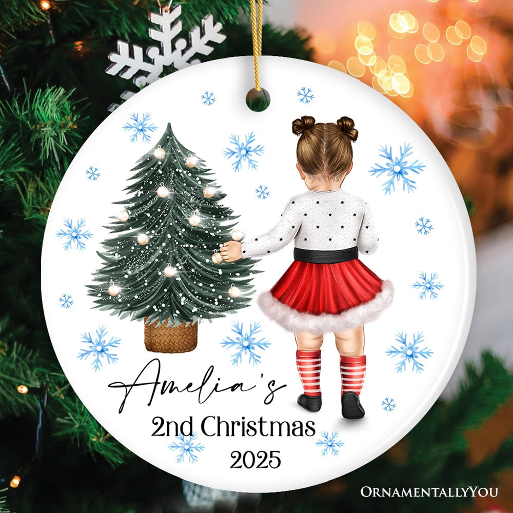 Baby’s 2nd Christmas Personalized Ornament, Cute Custom Handmade Second Xmas Keepsake