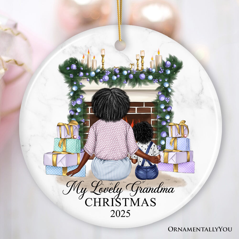 Grandma and Grandsons Personalized Christmas Ornament, Grandmother Holiday Gift