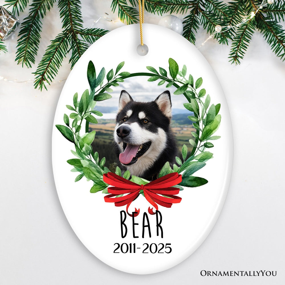 Pet Memorial Personalized Photo Ornament, In Memory of Dog or Cat Gift