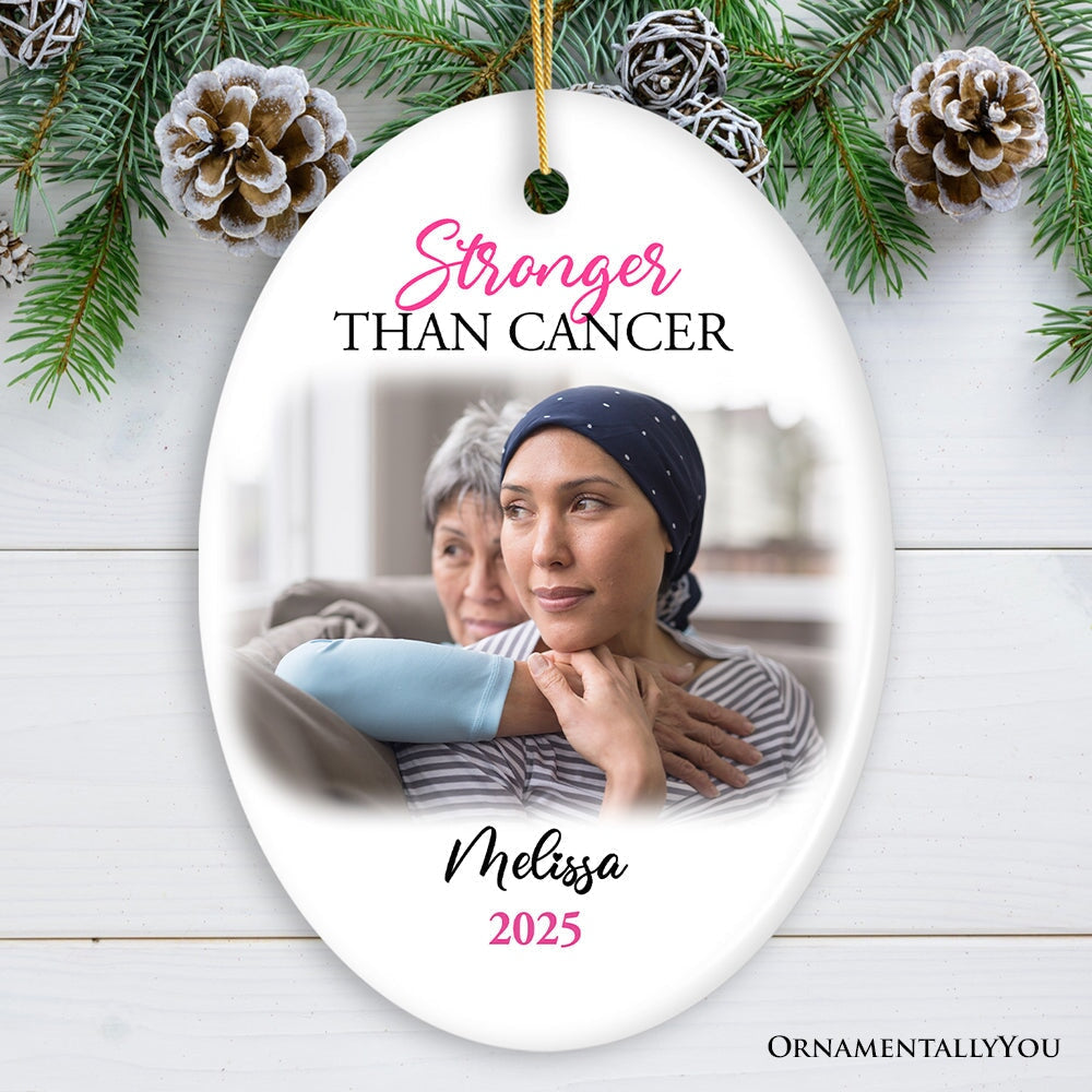Women’s Cancer Awareness Custom Photo Ornament, Image Upload Personalized Gift