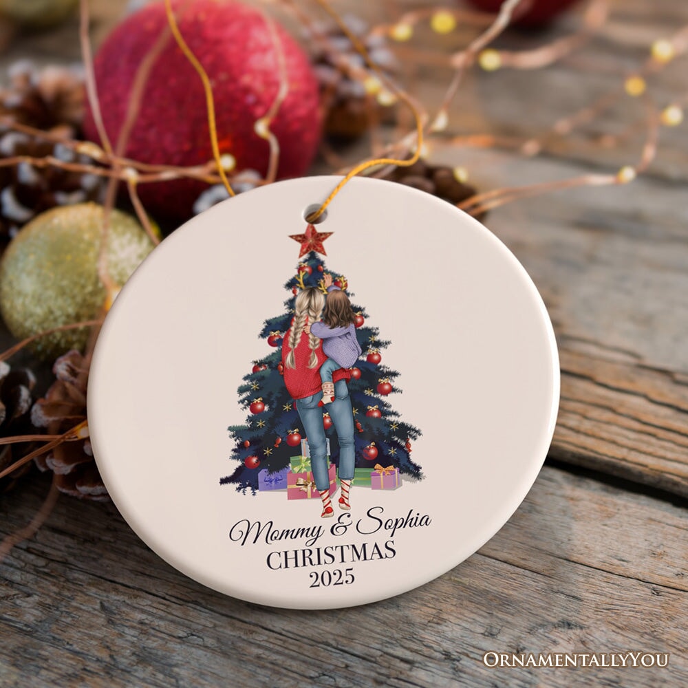 Mom and Baby Personalized Christmas Ornament, New Family or Single Mother Gift