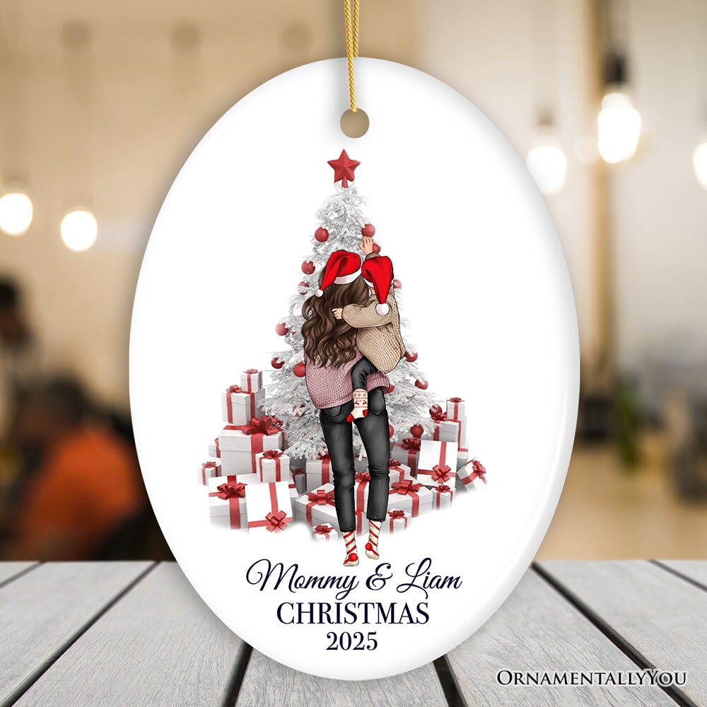 Mom and Baby Personalized Christmas Ornament, New Family or Single Mother Gift
