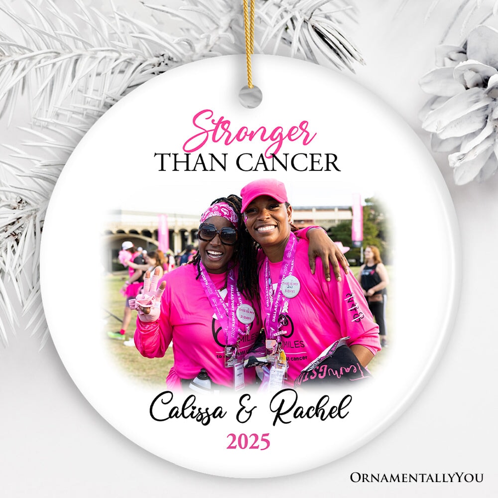 Women’s Cancer Awareness Custom Photo Ornament, Image Upload Personalized Gift