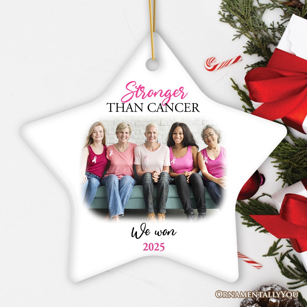 Women’s Cancer Awareness Custom Photo Ornament, Image Upload Personalized Gift