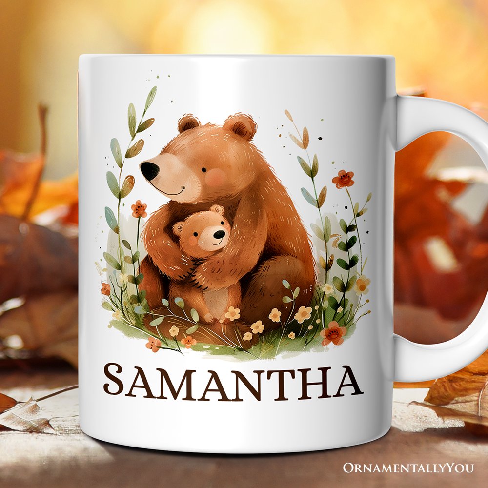Mom and Baby Bear Personalized Mug, Mother's Day Custom Gift with Name