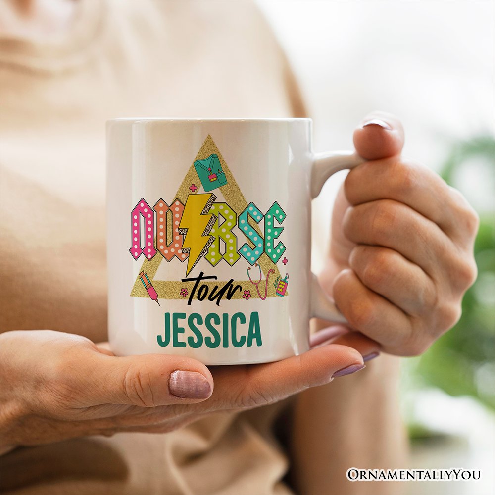 Nurse Life Tour Personalized Mug, Medical Worker Custom Gift with Name