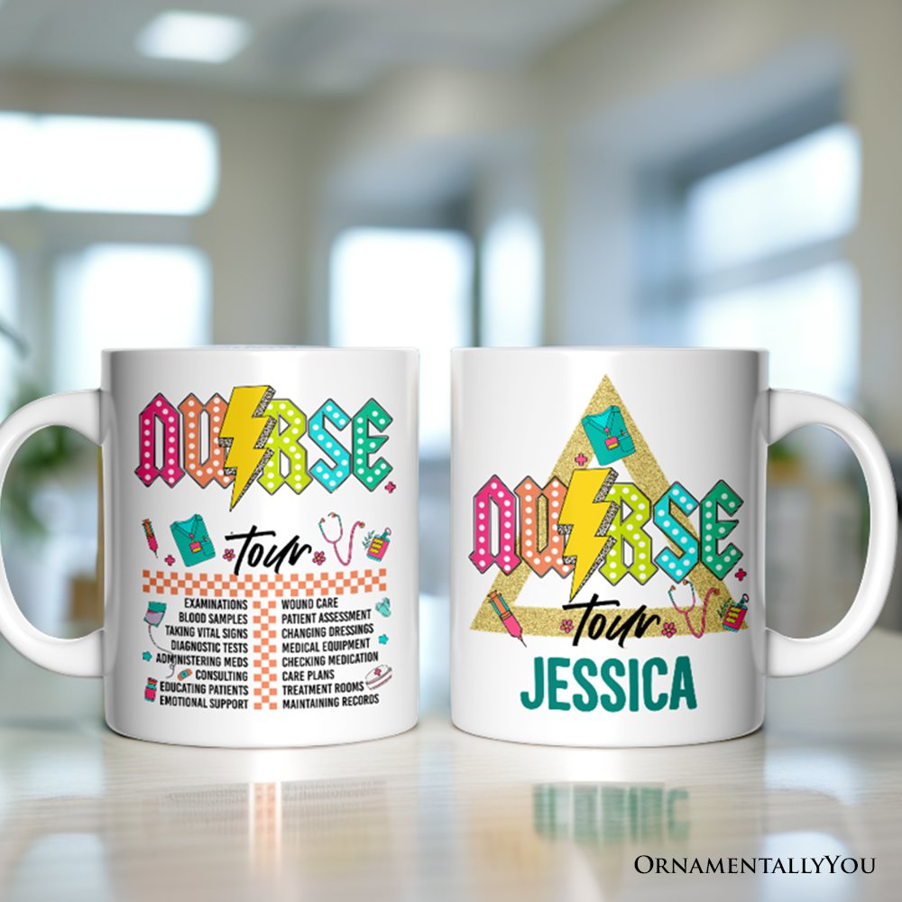Nurse Life Tour Personalized Mug, Medical Worker Custom Gift with Name
