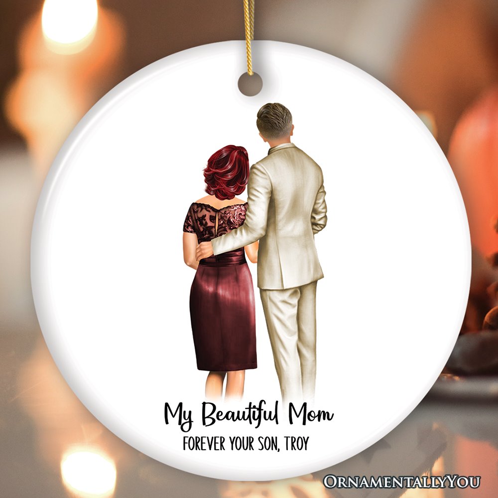 Mother and Son Wedding Groom Personalized Gift Ornament