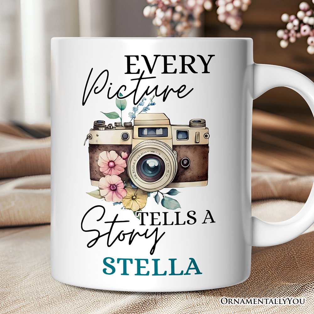 Vintage Photography Personalized Mug, Custom Gift with Name for Photographers