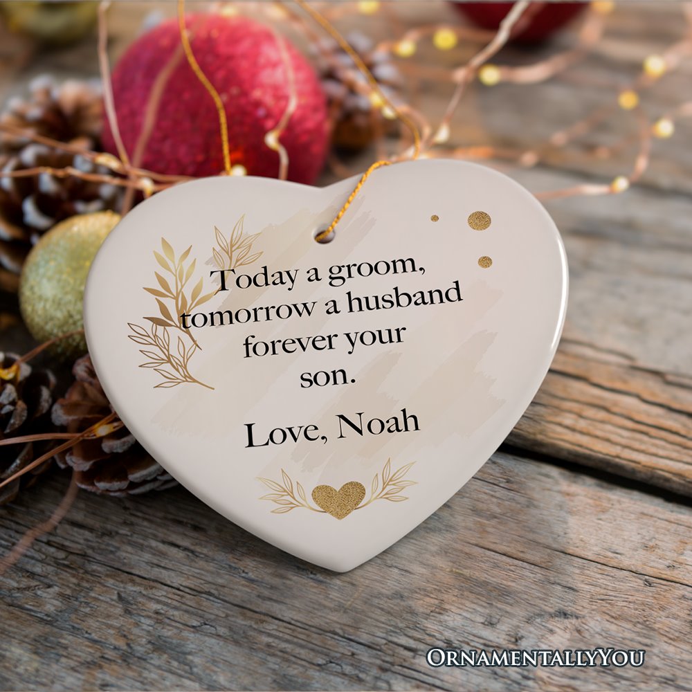 Mothers Gift from Groom Personalized Keepsake Wedding Ornament