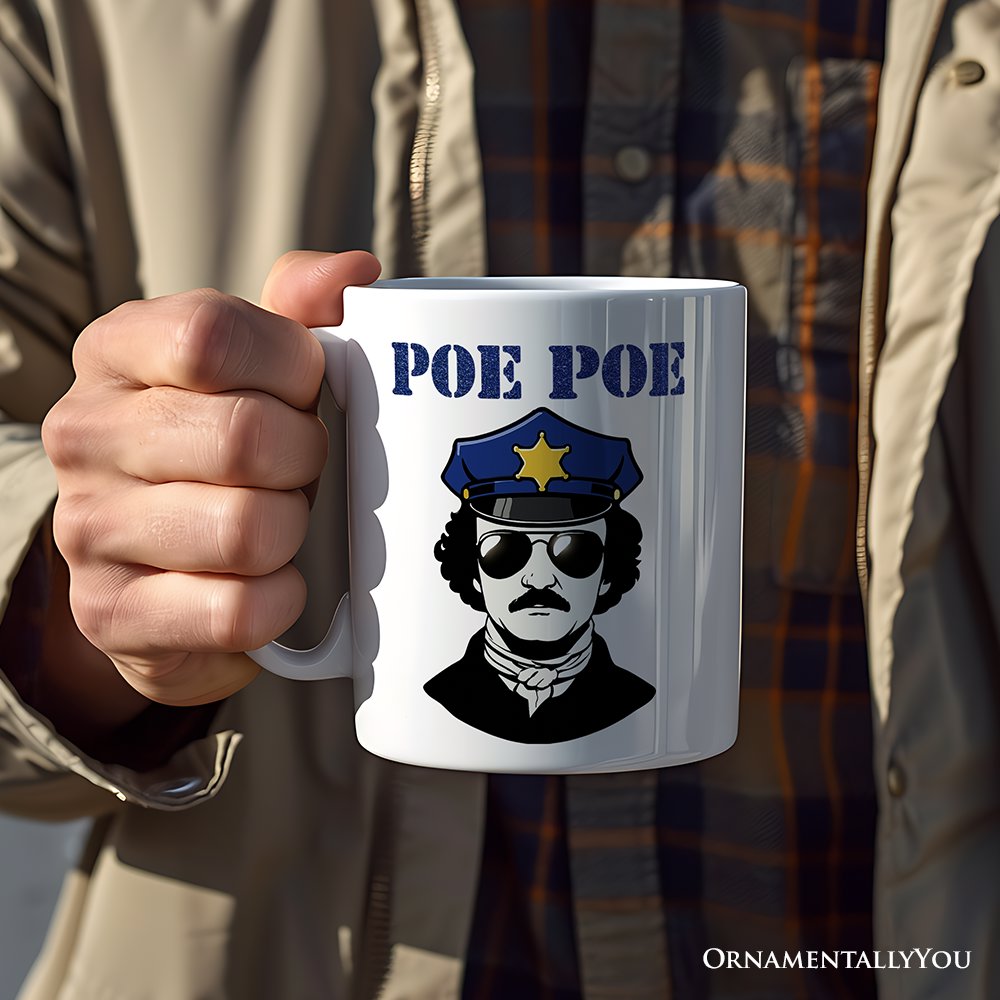 Police Edgar Allan Poe Poe Personalized Mug, Funny Gift with Custom Name