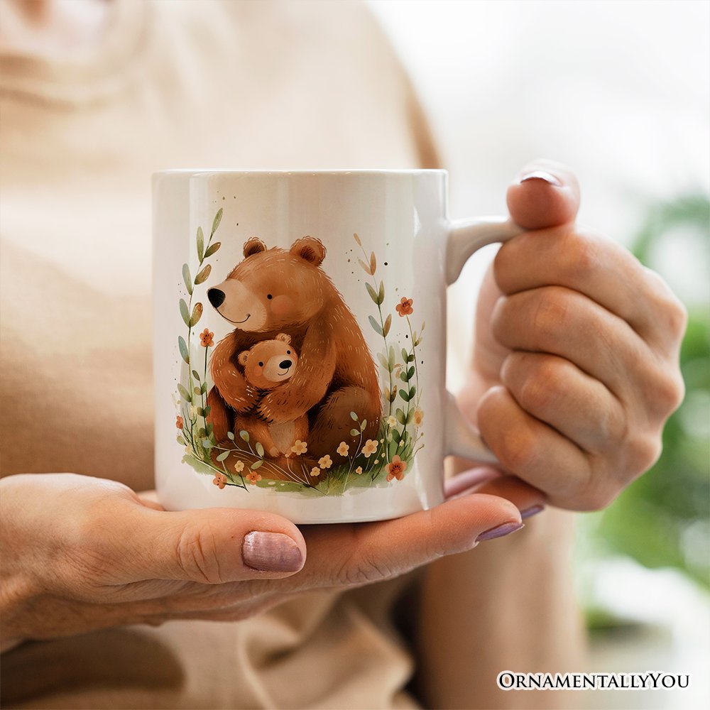 Mom and Baby Bear Personalized Mug, Mother's Day Custom Gift with Name