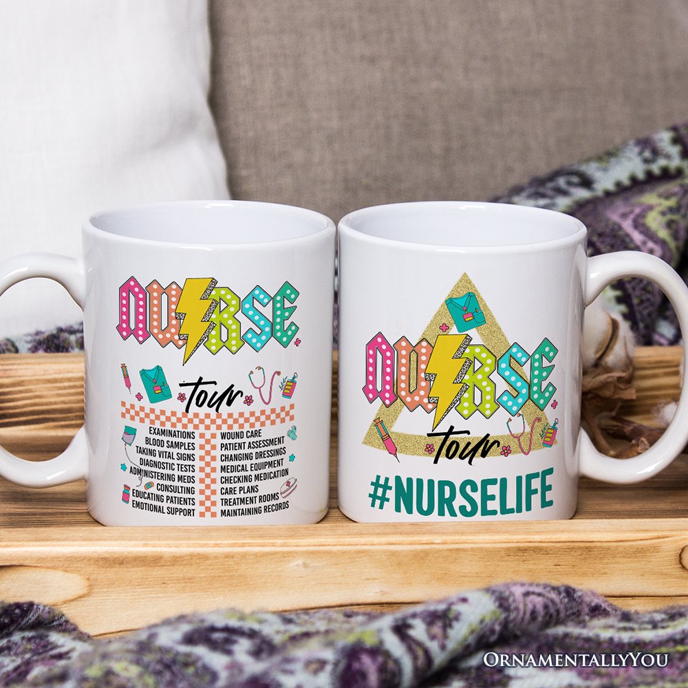Nurse Life Tour Personalized Mug, Medical Worker Custom Gift with Name