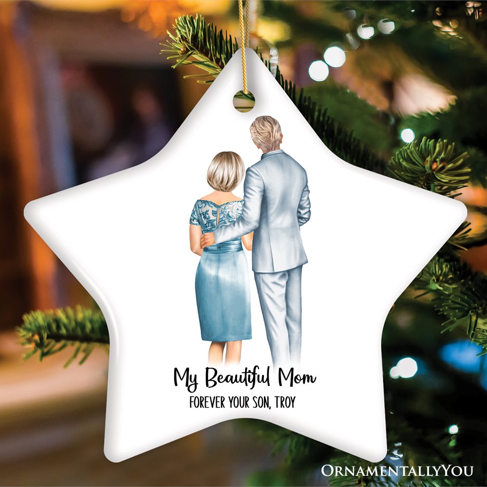 Mother and Son Wedding Groom Personalized Gift Ornament