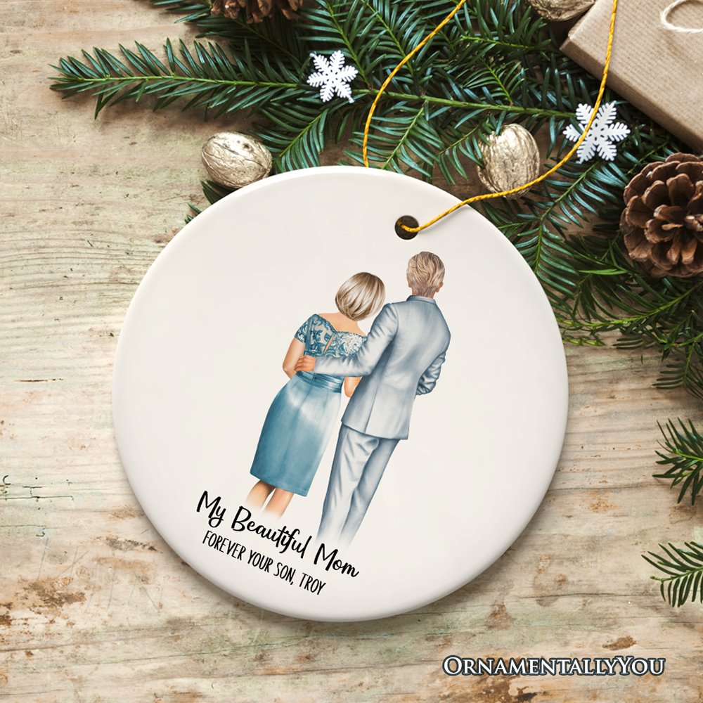 Mother and Son Wedding Groom Personalized Gift Ornament