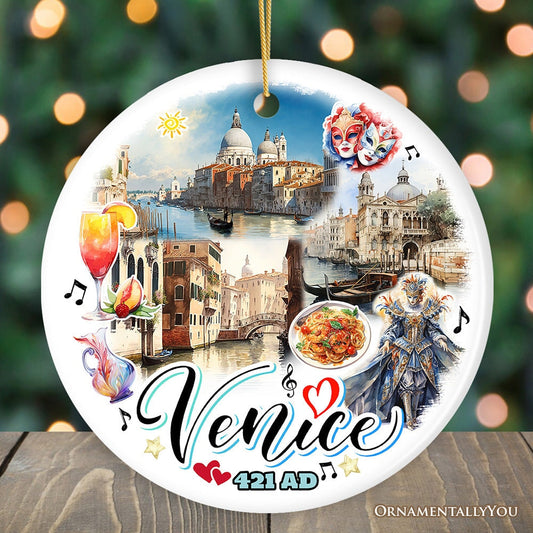 Artistic Venice Unique Cultural Christmas Ornament, Vintage Italy Gift and Keepsake Souvenir