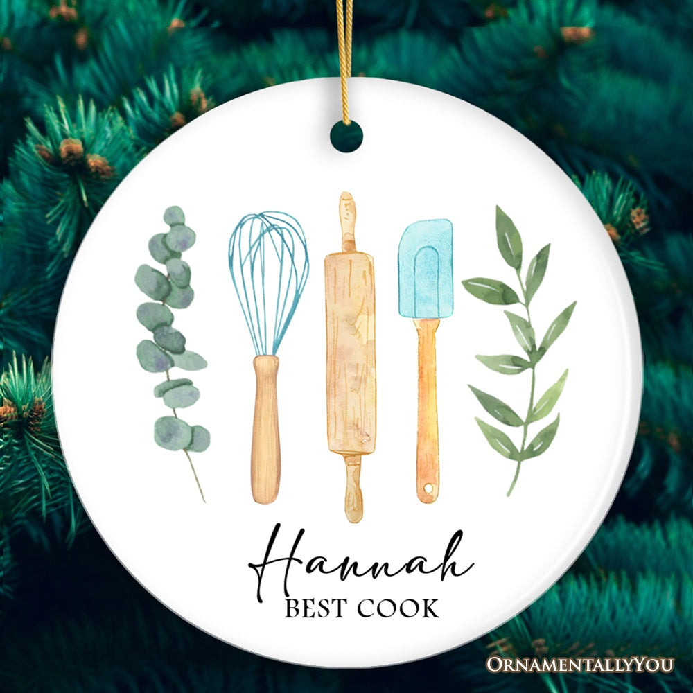 Best Cook Minimalist Personalized Kitchen Chef Ornament