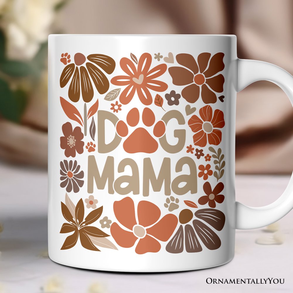 Boho Dog Mama Mug, Stylish Pet Lover Gift For Moms