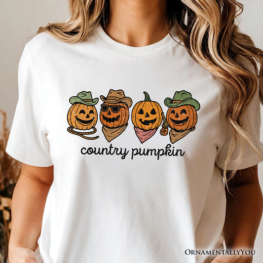 Country Pumpkin Rustic T-Shirt, Cute Fall Tee for Autumn Season