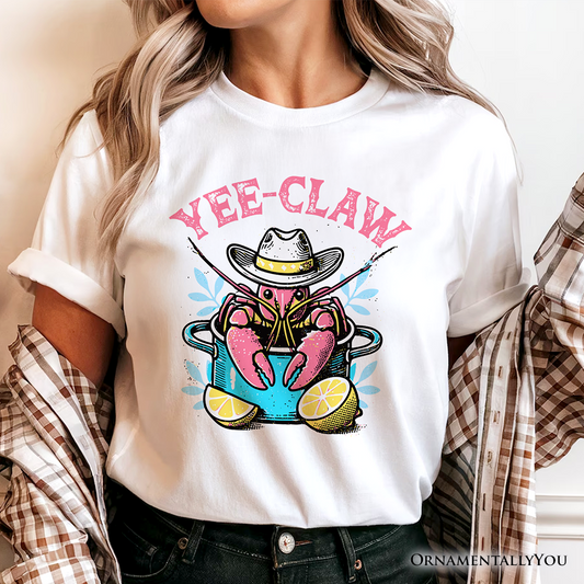 Crawfish Yee-Claw Western Cowboy T-Shirt, Summer Boil Season Tee for Fisherman