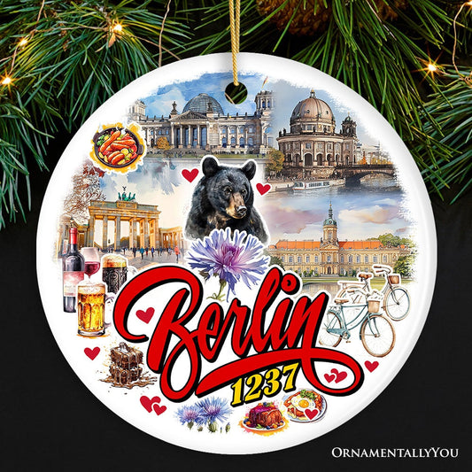 Culturally Artistic Berlin City Ceramic Ornament, Germany Historical Heritage Christmas Gift and Souvenir