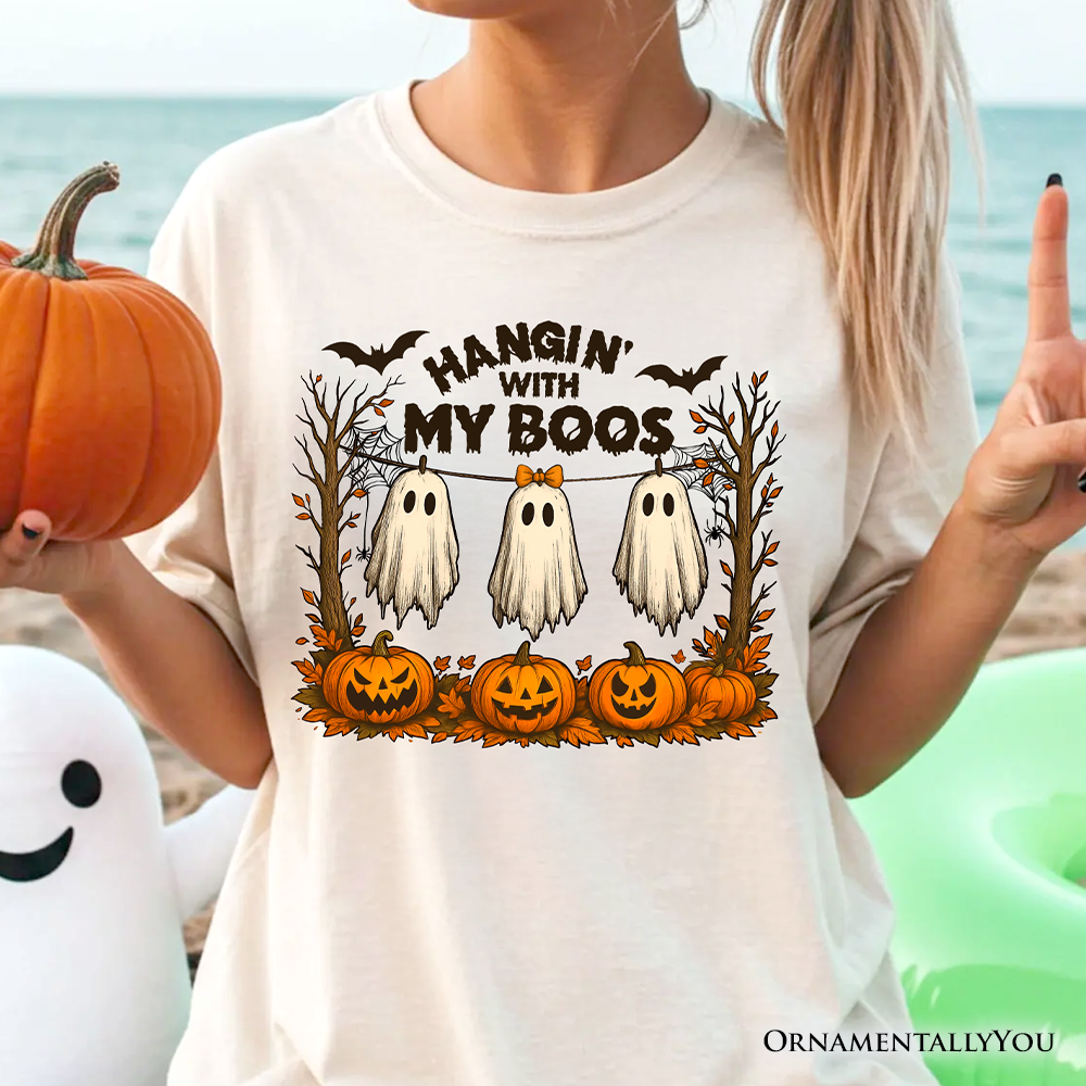 Hanging with My Boos Ghost T-Shirt, Funny Halloween Spooky Season Tee