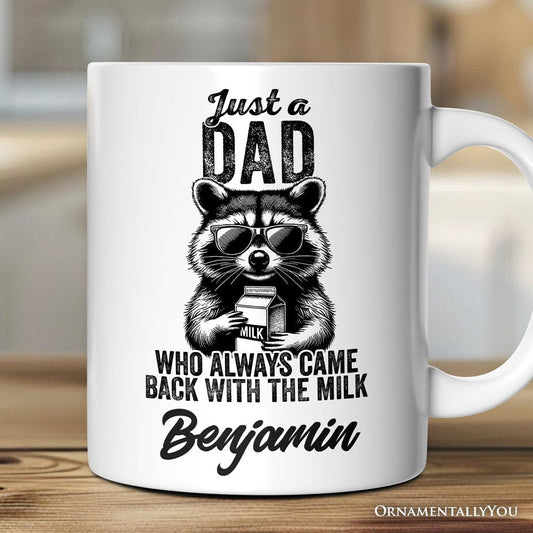 Just a Dad Who Back With Milk Personalized Mug, Funny Dad Gift with Custom Name