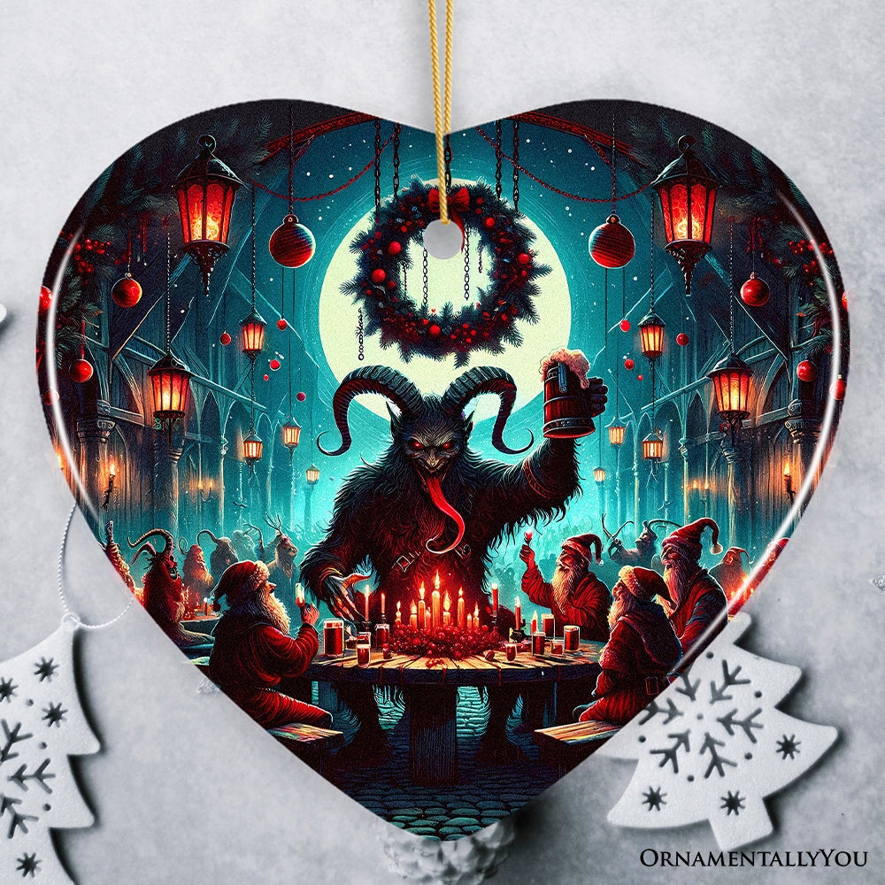Krampus’s Unholy Revelry Ornament, Dark Folklore Celebration and Spooky Decor