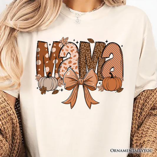 Mama Coquette Autumn T-Shirt, Cozy Fall Pumpkins for Mothers