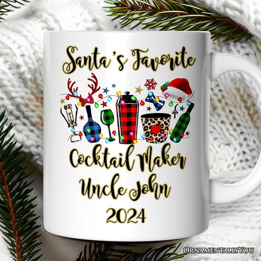Personalized Mug Bartender Buffalo Plaid Christmas Gift