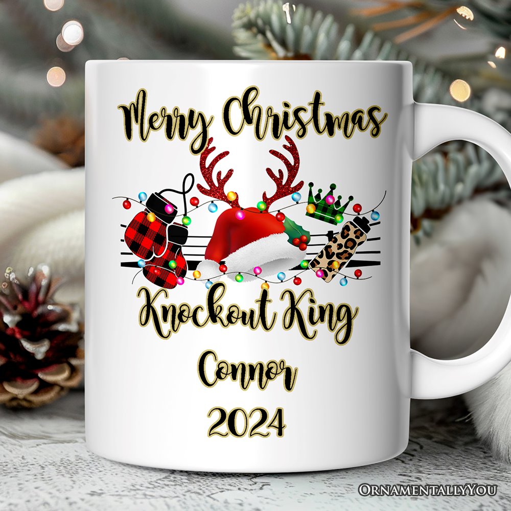 Personalized Mug Boxing Buffalo Plaid Christmas, Team and Coaches Gift