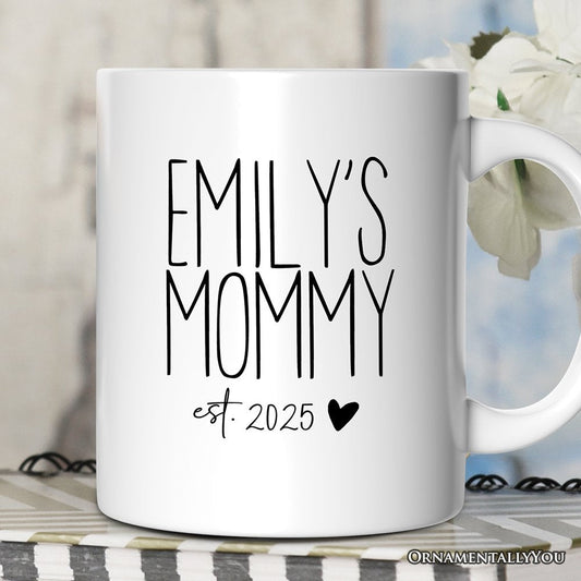 New Mom Personalized Mug, Blessed Mommy Gift With Custom Name and Year