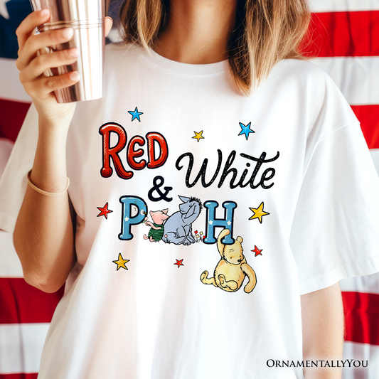 Patriotic 4th of July Red White & Proud T-Shirt, Cute Bear USA Stars Tee