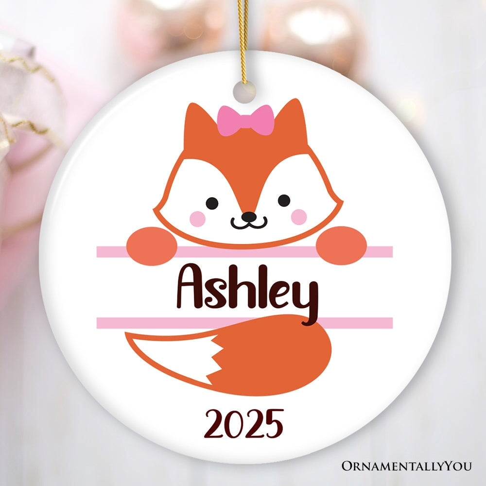 Personalized Baby Fox Christmas Ornament