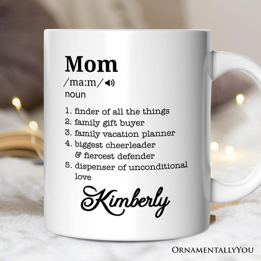 Personalized Mom Definition Mug, Funny Mothers Day Gift with Custom Name