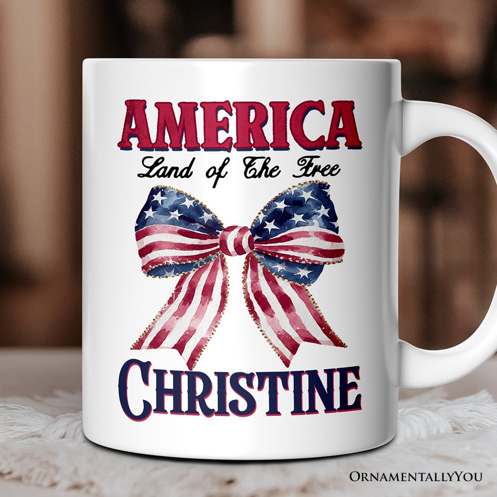 Proud American Personalized Mug, America Gift With Custom Name