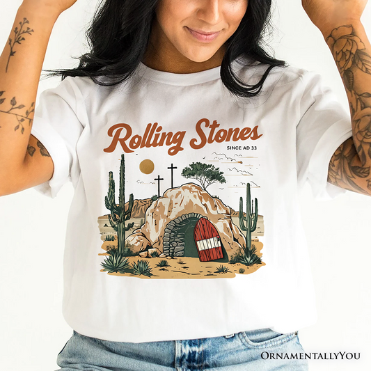 Rolling Stones Christian T-Shirt, He is Risen Easter Tee