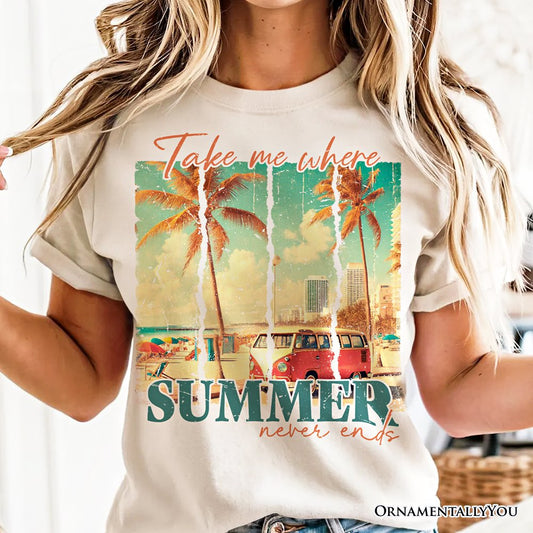 Summer Never Ends T-Shirt, Vintage White and Natural Van Tee