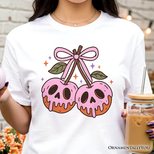 Sweet and Spooky Poison Cherries Halloween T-Shirt, Coquette Skulls Tee